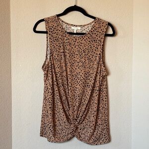 Maurices Sleeveless Blouse Animal Print Twist Front Top XL